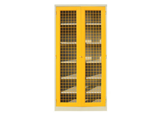 Easy Assemble Steel พับเก็บตู้เก็บของบานพับมุ้งประตูสีเหลือง