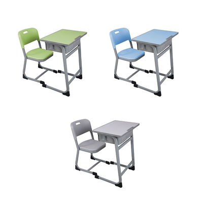 ชุดโต๊ะและเก้าอี้เรียน 760 * 650 * 450 มม. เฟอร์นิเจอร์โรงเรียนเหล็ก