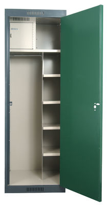 ตู้เก็บของอเนกประสงค์ประตูเดียวตู้เหล็กภารโรงโลหะพร้อมตู้เซฟด้านใน