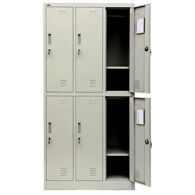 ตู้ล็อกเกอร์โลหะ 6 ประตู D450mm Steel Office Furniture