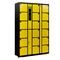สีเหลืองดำด้วยตนเองเข้ารหัสดิจิตอลตู้เก็บของปลอดภัยสิบแปดตู้เก็บโทรศัพท์มือถือสำหรับสำนักงาน